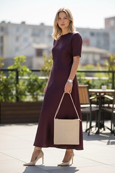 Larolina حقيبة كتف نسائية كريمية اللون مع تفاصيل حزام