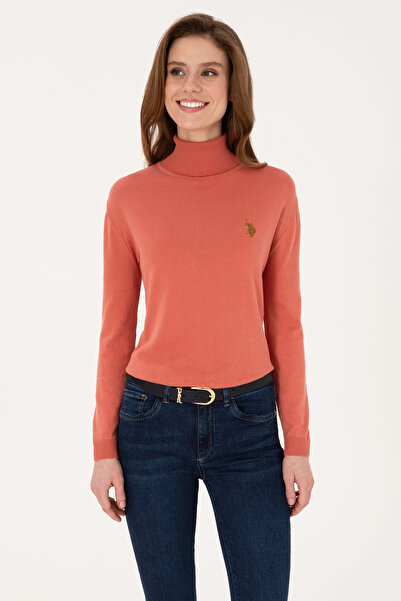 U.S. Polo Assn. Kadın Gül Kurusu Boğazlı Basic Kazak 50313621-VR026