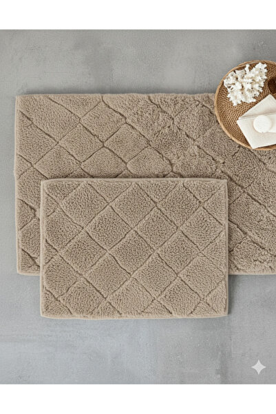 English Home RABBİT PELUŞ BAHT MAHT BANYO PASPAS SETİ- BEJ -60x90-45x60