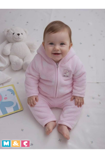 MÇ FAMİLY STORe White Polka Dots Soft Welsoft Plush Zippered Hooded Jacket an...