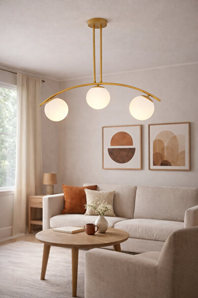 Apliqa Chandelier HubRom, FRALDE 3472-03-FG 75x72 cm 3xE27-60W Gold