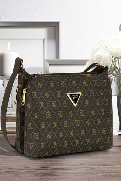 POLOGRAND London حقيبة كتف نسائية أصلية مكونة من 3 أقسام من الجلد الناعم الفا...