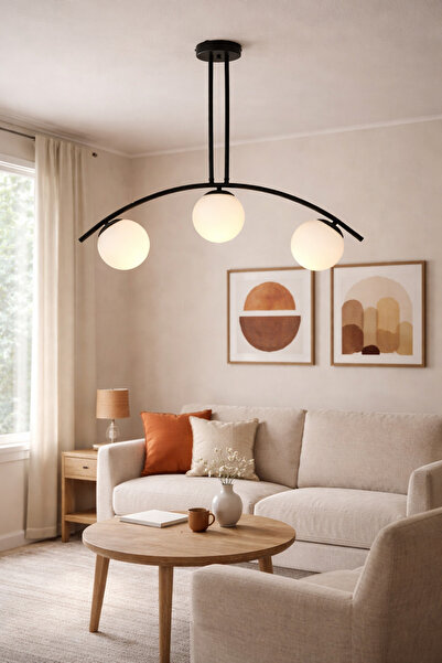 Apliqa Lustra HubRom, FRALDE 3472-03-BL 75x72 cm 3xE27-60W Negru