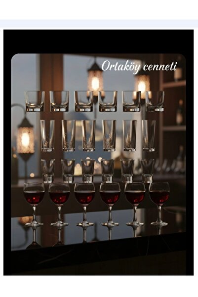 Paşabahçe 24 Parça Istanbul Viski Rakı Shot Ve Şarap Bardağı Seti