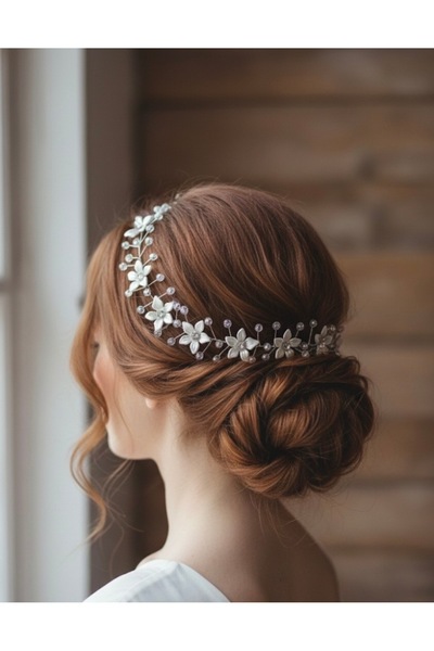 ASİMEL TASARIM إكسسوار شعر تاج العروس لحفلات الزفاف والزواج والخطوبة والخريجة