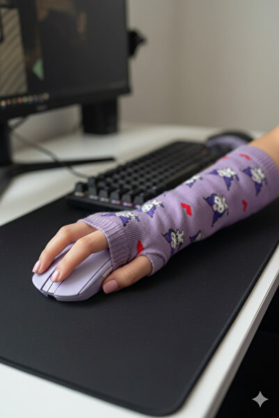 İYİ MODA Kuromi Heart Gloves Oversleeves |   Best Friends Kuromi Melody Cinna...