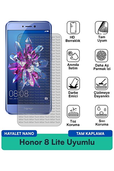 Milat Tech طبقة حماية للشاشة من Honor 8 Lite Hayalet Nano مضادة لبصمات الأصابع