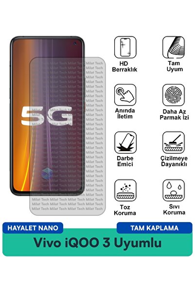 Milat Tech فيلم حماية الشاشة Vivo iQOO 3 Ghost Nano مقاوم للخدوش والصدمات