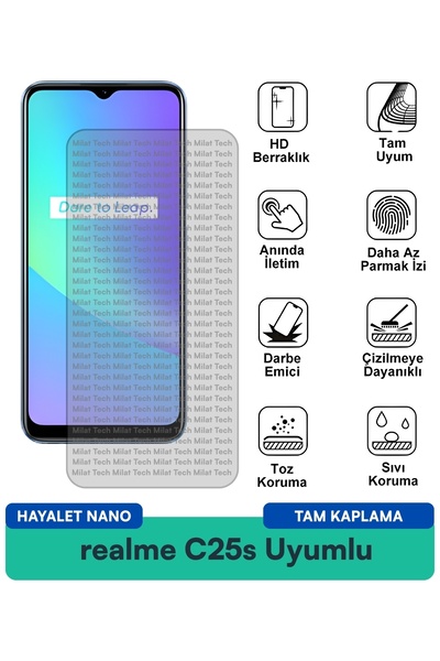 Milat Tech فيلم حماية الشاشة من ريلمي C25s هايلايت نانو، سطح مرن ممتص للصدمات