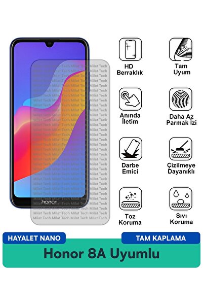 Milat Tech فيلم حماية الشاشة Honor 8A Ghost Nano مقاوم للخدوش والصدمات