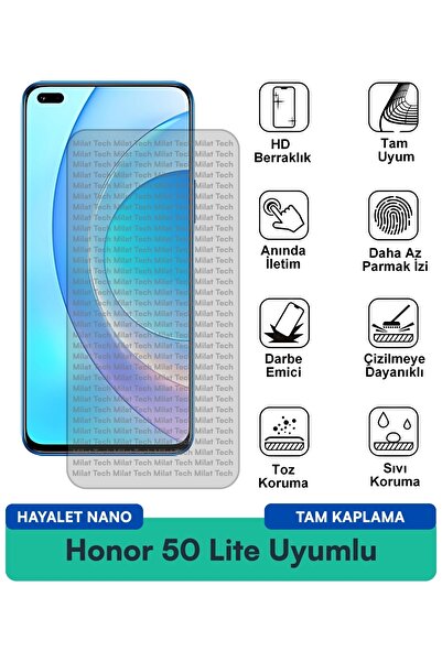 Milat Tech Honor 50 Lite Hayalet Nano طبقة حماية للشاشة ممتصة للصدمات وخصوصية