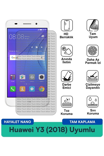 Milat Tech واقي شاشة هواوي Y3 (2018) هايلايت نانو مقاوم للخدوش والصدمات