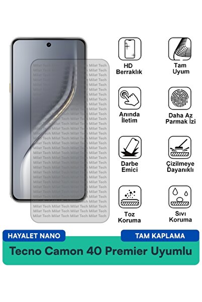 Milat Tech فيلم حماية الشاشة تكنو كامون 40 بريمير هايلايت نانو مقاوم للخدوش و...