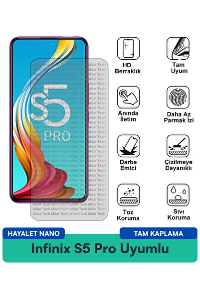 Milat Tech فيلم حماية الشاشة Infinix S5 Pro Ghost Nano مقاوم للخدوش والصدمات