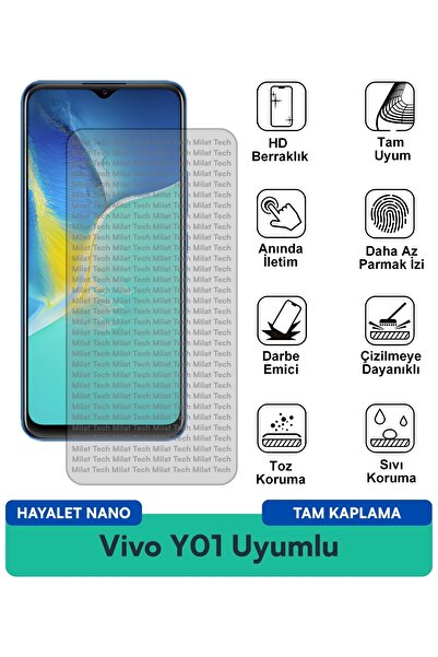 Milat Tech فيلم حماية الشاشة Vivo Y01 Ghost Nano مقاوم للخدوش والصدمات
