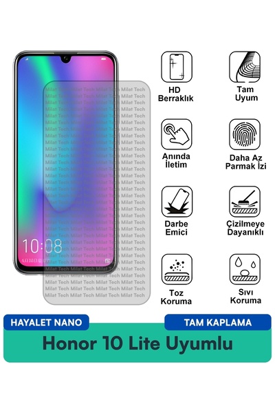 Milat Tech فيلم حماية الشاشة Honor 10 Lite Hayalet Nano سهل التركيب وحماية من...
