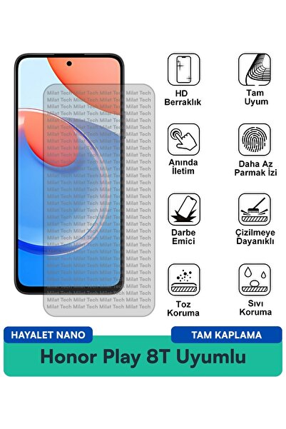 Milat Tech Honor Play 8T Hayalet Nano طبقة حماية للشاشة مضادة لبصمات الأصابع