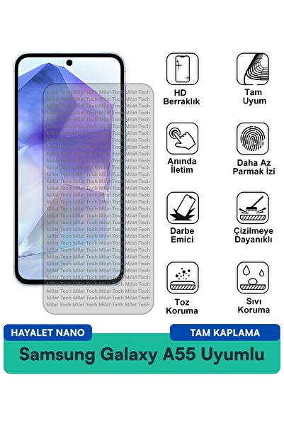 Milat Tech فيلم حماية الشاشة سامسونج جالاكسي A55 هايلايت نانو مقاوم للخدوش وا...