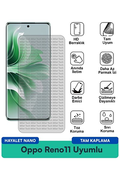 Milat Tech طبقة حماية للشاشة من أوبو رينو 11 هايلايت نانو مقاومة للبقع وحساسة...