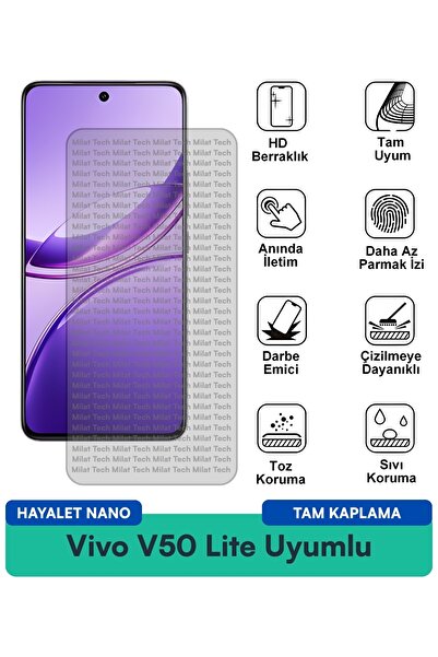 Milat Tech فيلم حماية الشاشة Vivo V50 Lite Ghost Nano مضاد لبصمات الأصابع