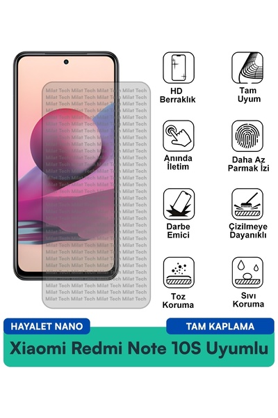 Milat Tech فيلم حماية الشاشة Xiaomi Redmi Note 10S Ghost Nano مقاوم للخدوش وا...
