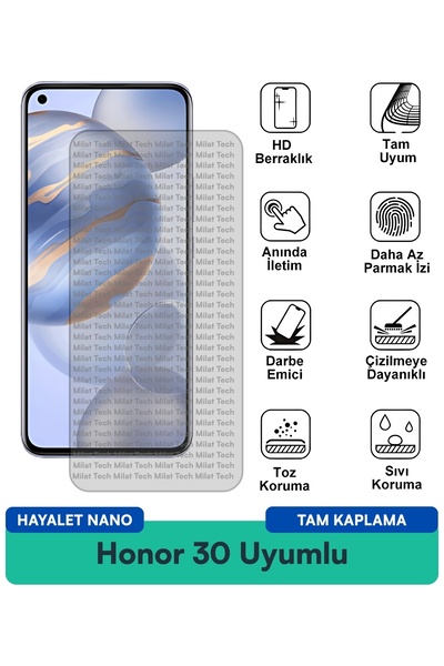 Milat Tech فيلم حماية الشاشة Honor 30 Ghost Nano مقاوم للخدوش والصدمات