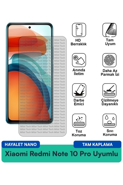 Milat Tech حماية الخصوصية لفيلم حماية الشاشة Xiaomi Redmi Note 10 Pro Hayalet...