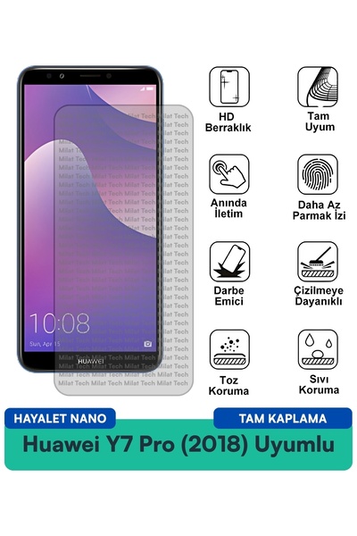 Milat Tech فيلم حماية الشاشة هواوي Y7 برو (2018) هايلايت نانو مقاوم للخدوش وا...