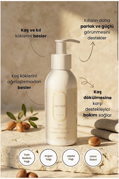 Maxos Kaş Temizleyici Argan Peeling & Şampuan 100ml Özel Formül