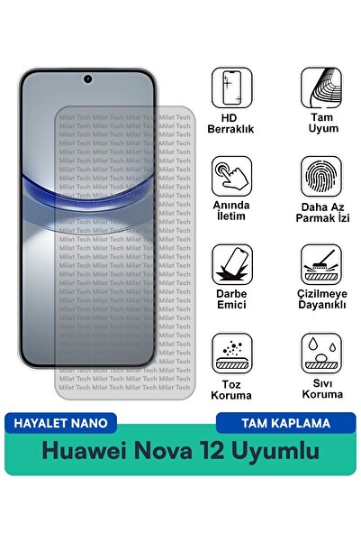 Milat Tech طبقة حماية للشاشة من هواوي نوفا 12 هايلايت نانو مقاومة للخدوش والص...