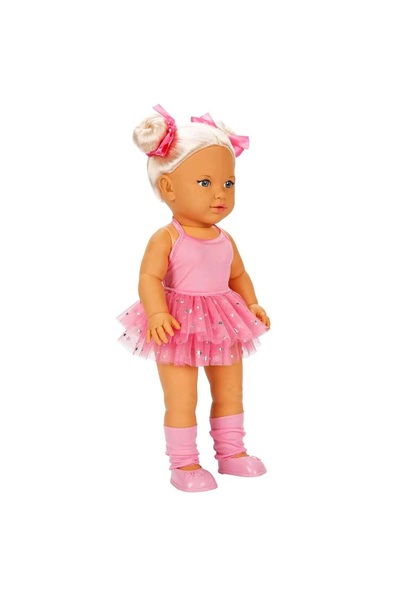 BYCEGU PEMBE RENK BALERİN ELBİSELİ 45 CM UZUNLUĞUNDA OYUNCAK BEBEK