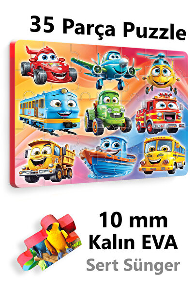 EVAKANCA 35 Parçalı Kalın EVA Puzzle Yapboz Araçlar