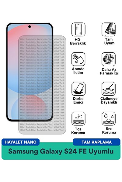 Milat Tech فيلم حماية الشاشة سامسونج جالاكسي S24 FE هايلايت نانو سهل التركيب ...