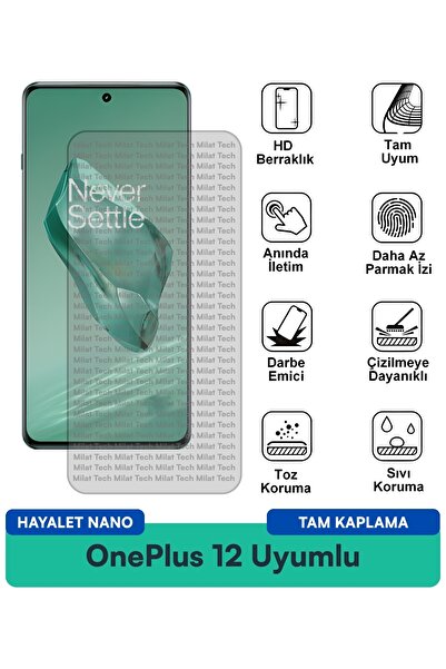 Milat Tech طبقة حماية للشاشة من OnePlus 12 Hayalet Nano مقاومة للخدوش والصدمات