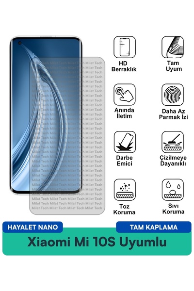 Milat Tech طبقة حماية للشاشة من Xiaomi Mi 10S Hayalet Nano مقاومة للخدوش والص...