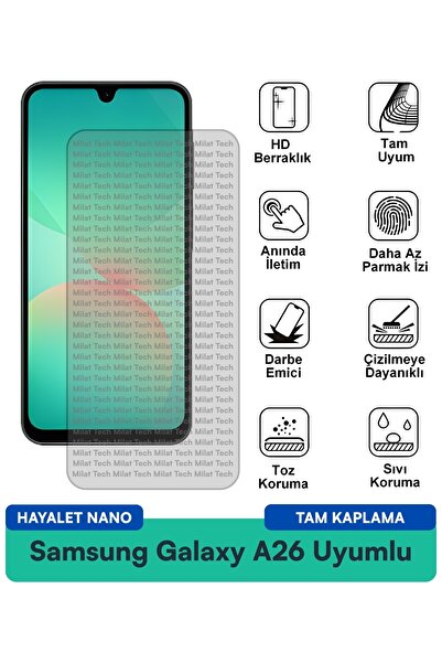 Milat Tech واقي شاشة سامسونج جالاكسي A26 هايتل نانو مقاوم للخدوش والصدمات