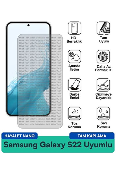 Milat Tech فيلم حماية الشاشة Samsung Galaxy S22 Ghost Nano بتصميم نحيف وحساسي...