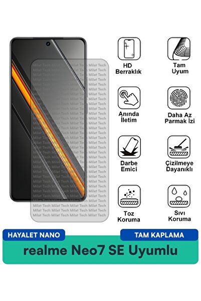 Milat Tech فيلم حماية الشاشة Realme Neo7 SE Hayalet Nano مقاوم للخدوش والصدمات
