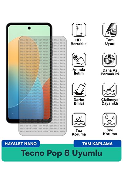 Milat Tech واقي شاشة تكنو بوب 8 هايتل نانو مقاوم للخدوش والصدمات