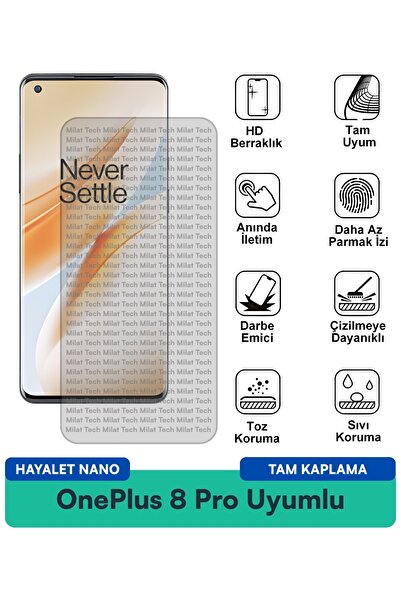 Milat Tech طبقة حماية للشاشة من OnePlus 8 Pro Hayalet Nano مقاومة للخدوش والص...
