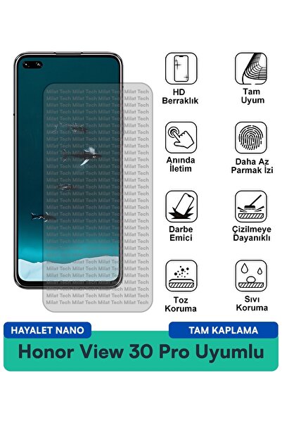 Milat Tech تطبيق Honor View 30 Pro Hayalet Nano لحماية الشاشة، عملية بدون فقاعات