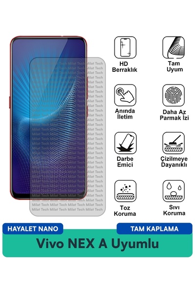 Milat Tech فيلم حماية الشاشة Vivo NEX A Hayalet Nano مقاوم للخدوش والصدمات