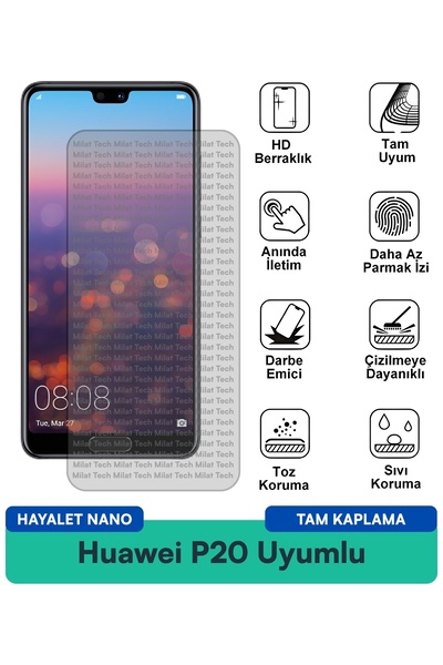Milat Tech واقي شاشة هواوي P20 جوست نانو مقاوم للخدوش والصدمات