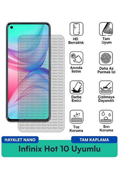 Milat Tech فيلم حماية الشاشة Infinix Hot 10 Hayalet Nano مقاوم للخدوش والصدمات