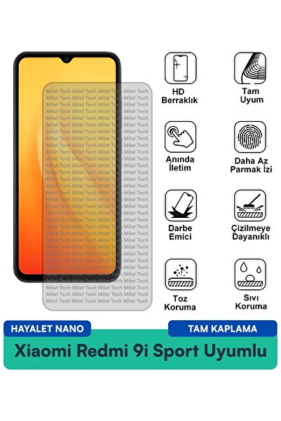Milat Tech طبقة حماية للشاشة من Xiaomi Redmi 9i Sport Hayalet Nano مقاومة للخ...