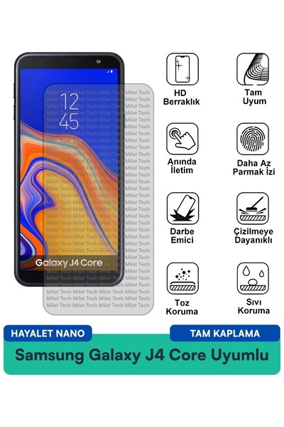 Milat Tech فيلم حماية الشاشة سامسونج جالاكسي J4 كور هايلايت نانو سهل التركيب ...