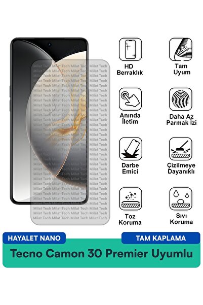 Milat Tech فيلم حماية الشاشة Tecno Camon 30 Premier Hayalet Nano مقاوم للخدوش...