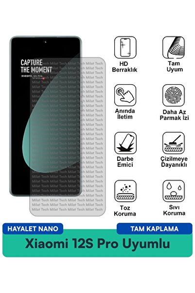 Milat Tech طبقة حماية للشاشة من Xiaomi 12S Pro Hayalet Nano مقاومة للخدوش وال...