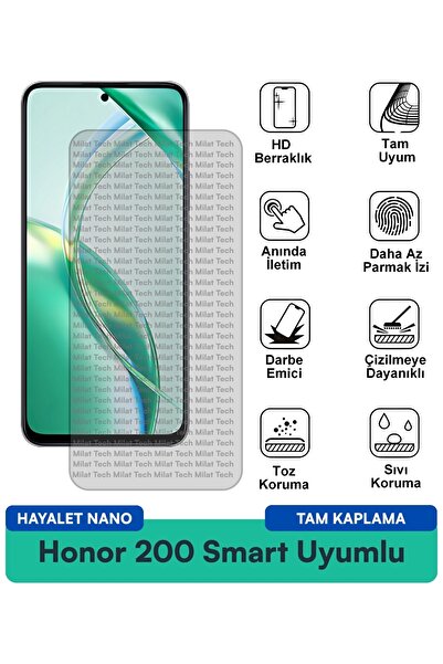 Milat Tech فيلم حماية الشاشة Honor 200 Smart Ghost Nano مقاوم للبقع ومضاد للص...