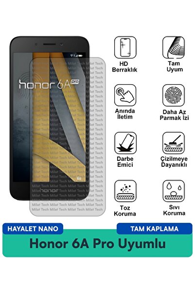 Milat Tech فيلم حماية الشاشة Honor 6A Pro Hayalet Nano يوفر حماية للخصوصية